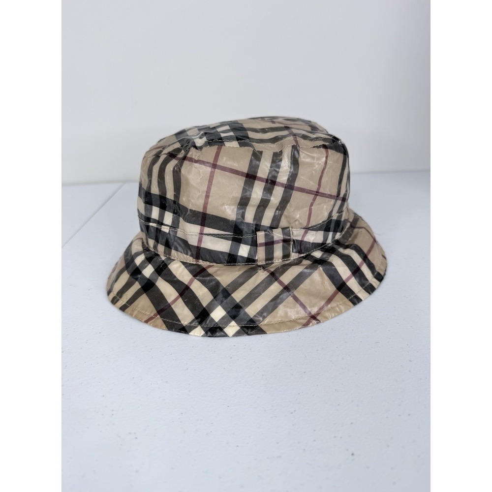 Burberry Waterproof Nova Check Bucket Rain Hat Size Large